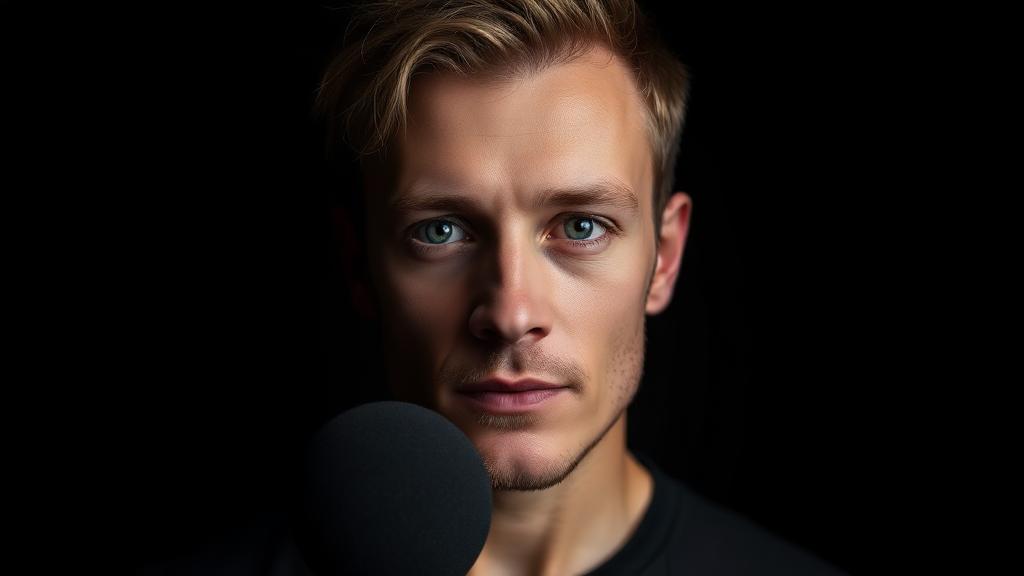Front camera angle example for an AI studio portrait