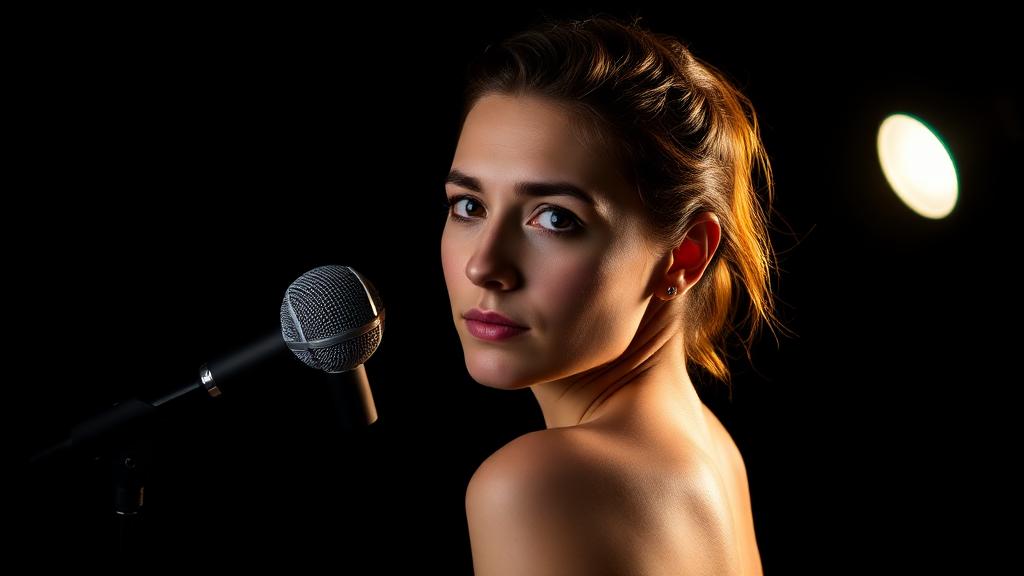 3/4 side camera angle example for an AI studio portrait